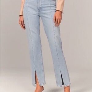 Abercrombie & Fitch “The 90’s Straight Ultra High Rise” Front Split Jeans 4 27